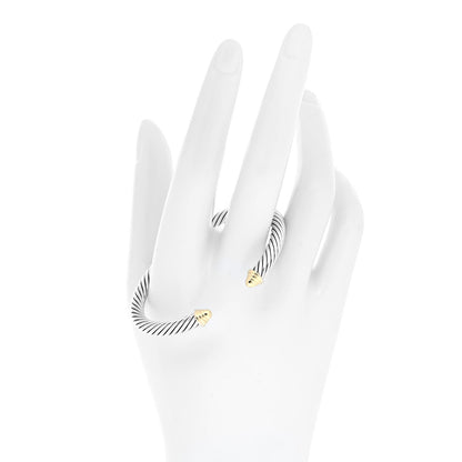 David Yurman Sterling Silver 14K Yellow Gold 5mm Cable Classics Bracelet 2 of 4