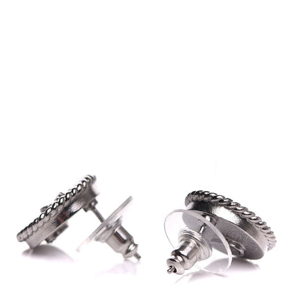 Chanel Twisted CC Round Earrings Gold Silver 3 of 6