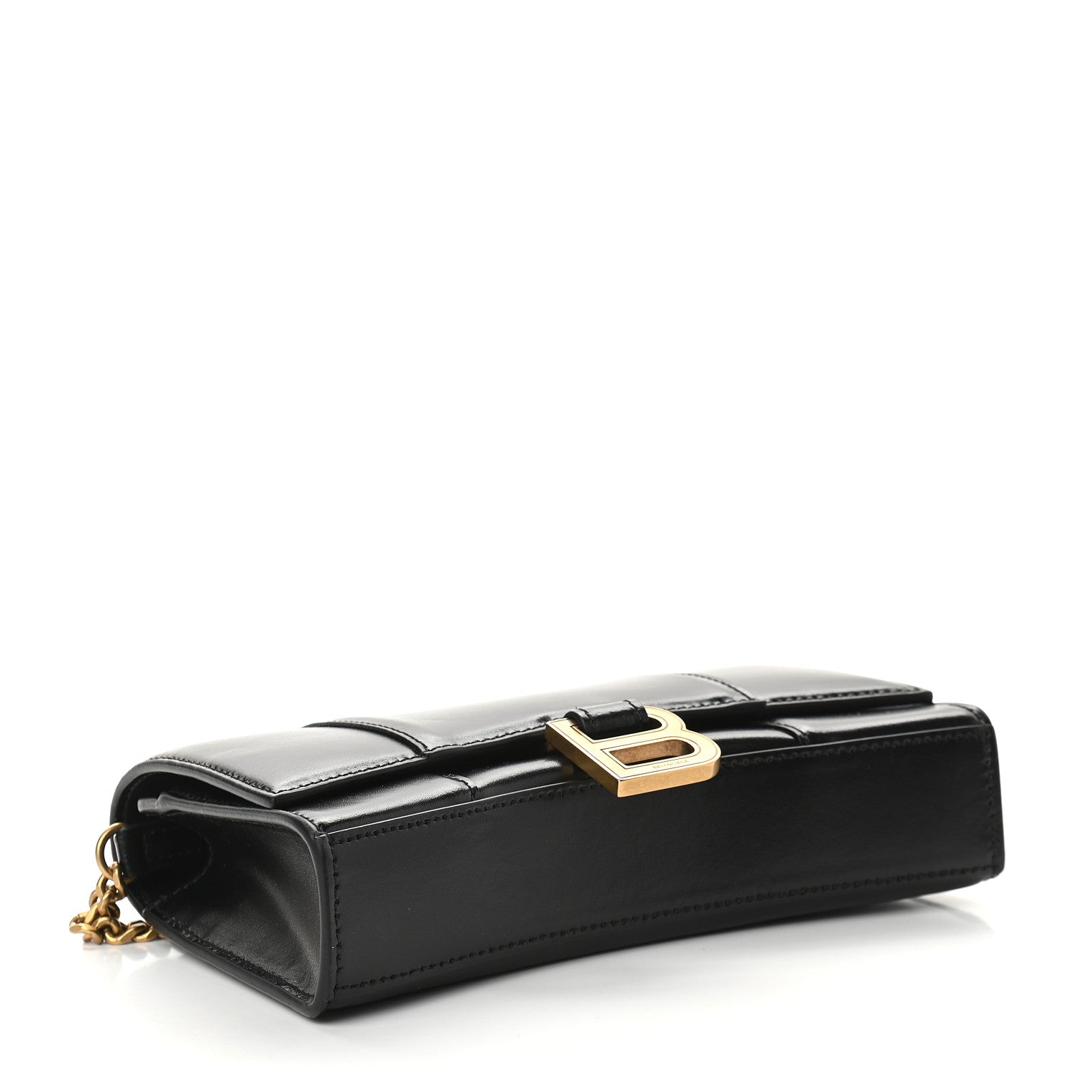 Balenciaga Shiny Box Calfskin Hourglass Chain Bag Black 4 of 8