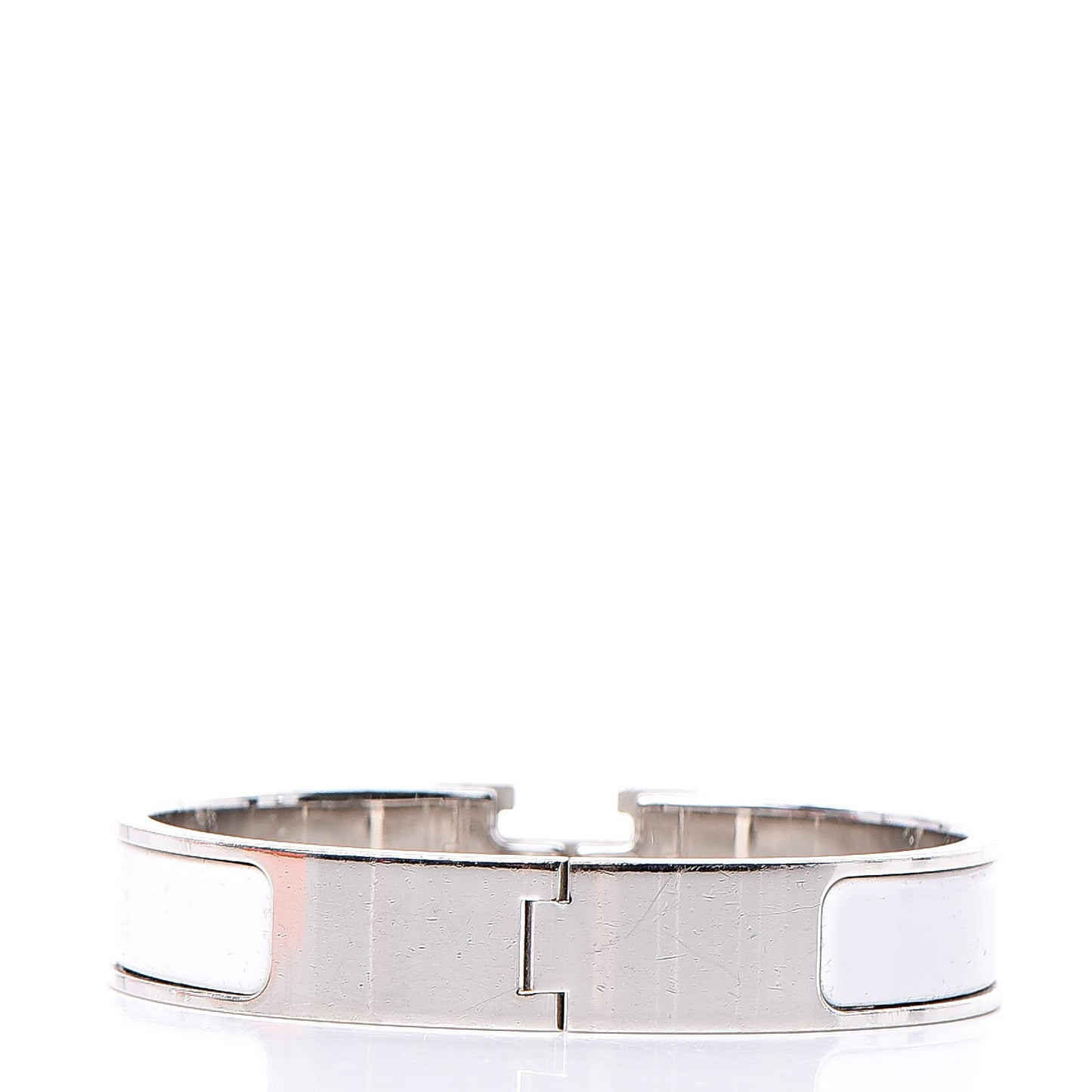 Enamel Narrow Clic Clac H Bracelet PM White
