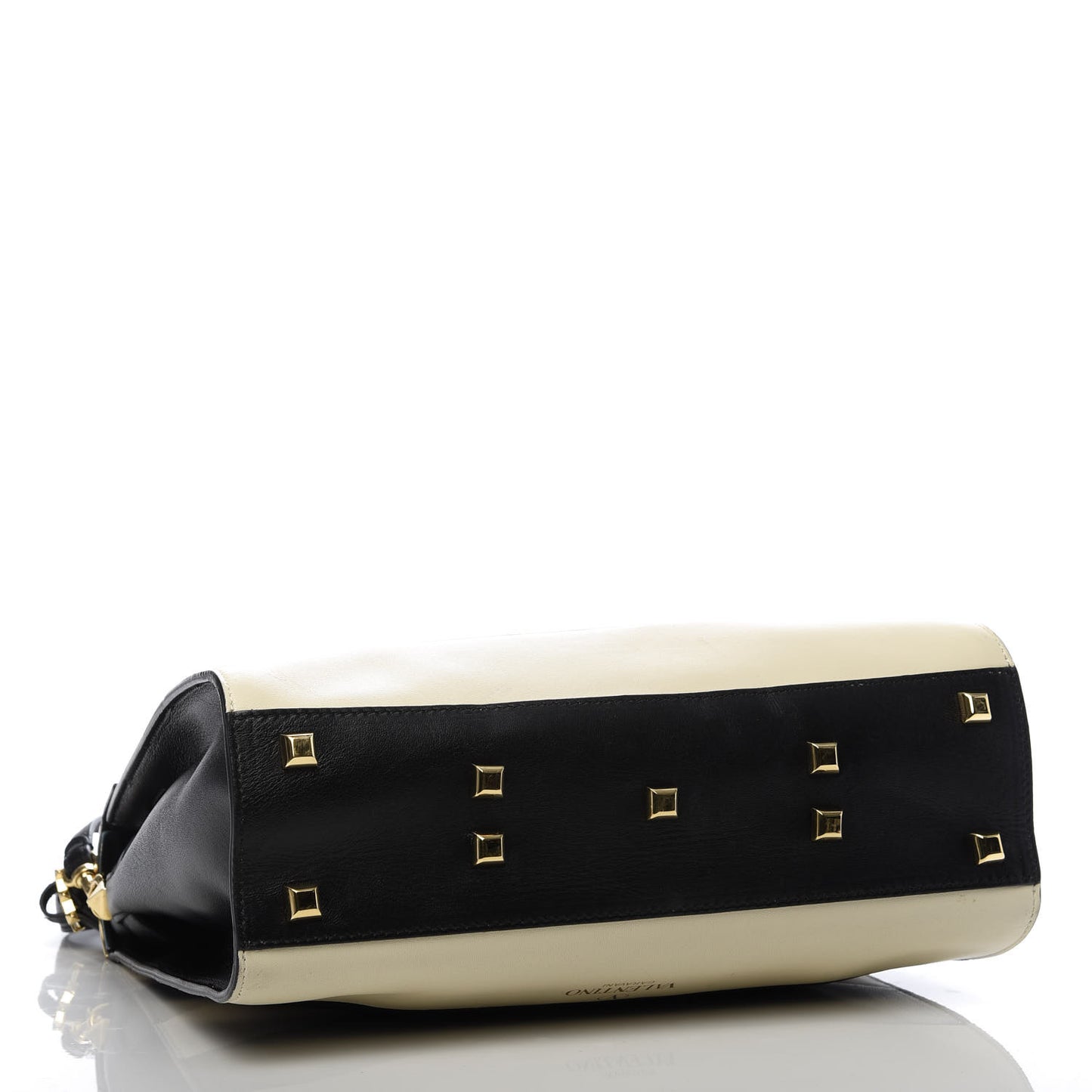 Nappa Striped Medium My Rockstud Frame Bag Black Light Ivory