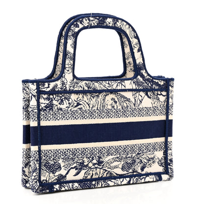Christian Dior Canvas Embroidered Mini Toile De Jouy Book Tote Blue 3 of 9
