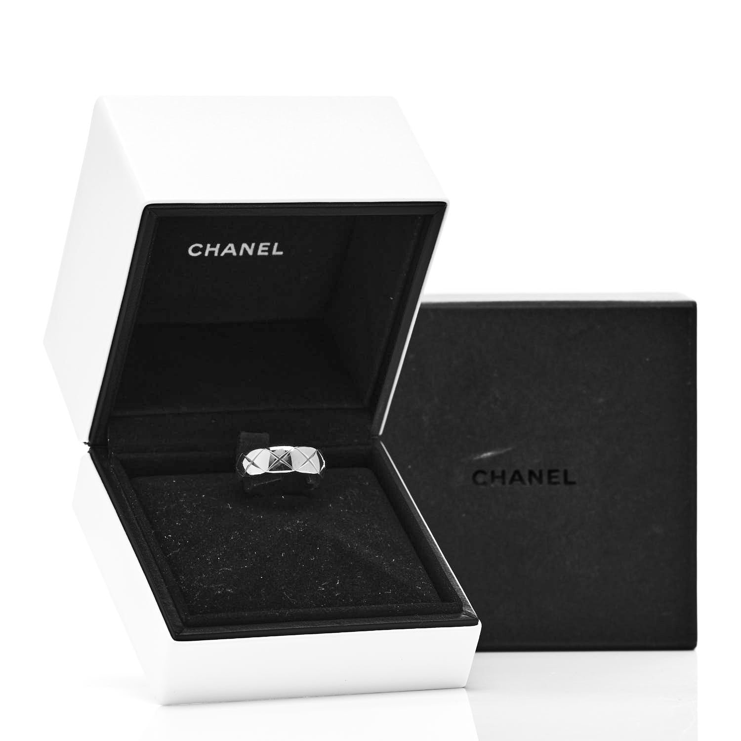 Chanel 18K White Gold Small Coco Crush Ring 52 6 6 of 6
