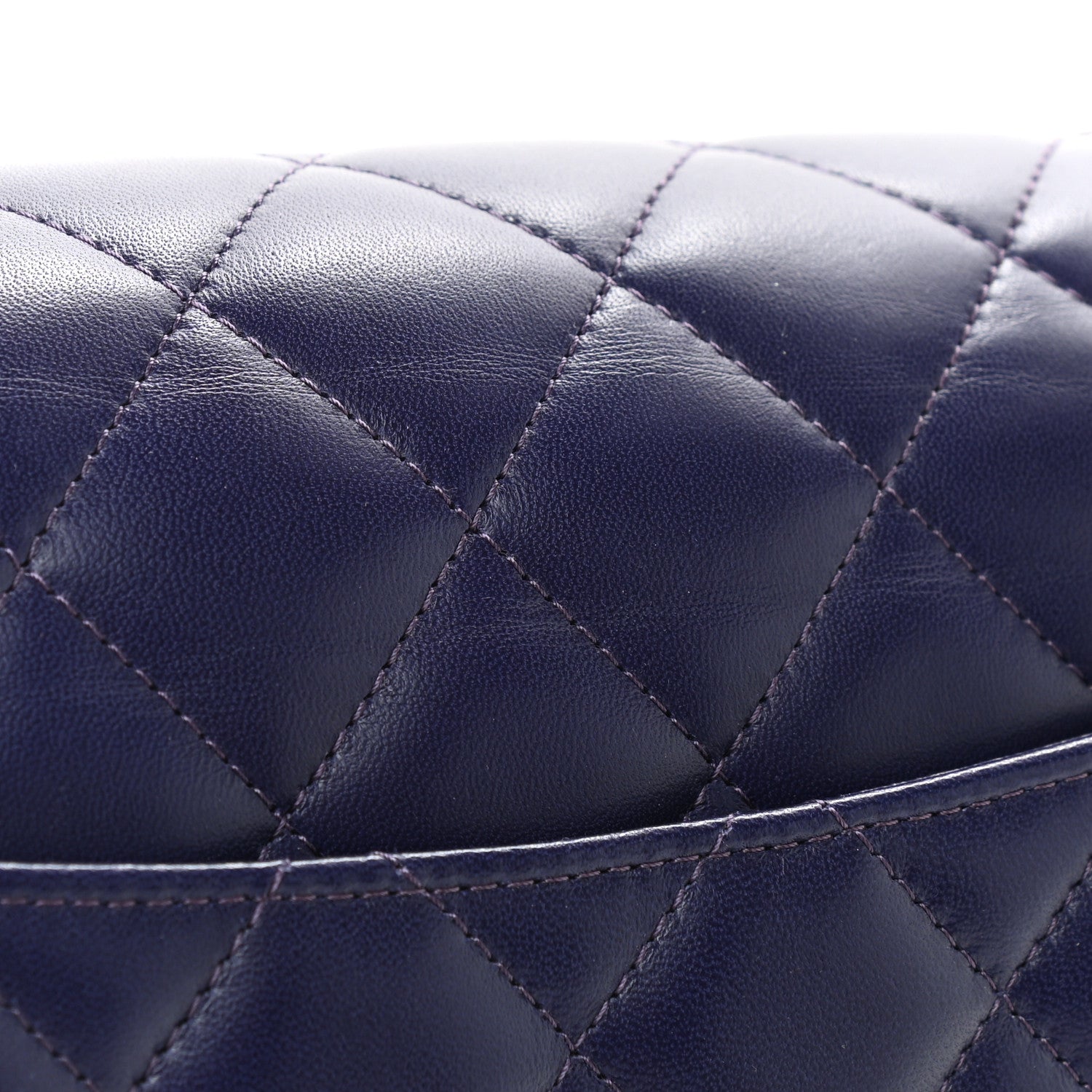 Chanel Lambskin Quilted Jumbo Double Flap Purple 9 of 10