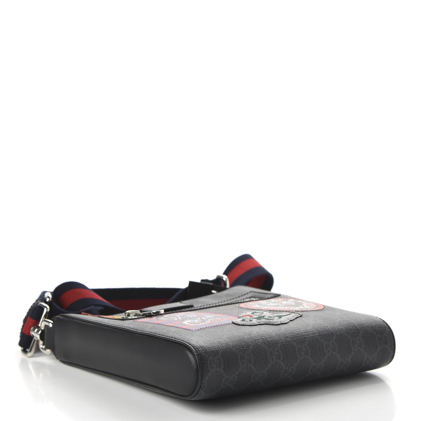 GG Supreme Monogram Night Courrier Flat Messenger Bag Black Multicolor