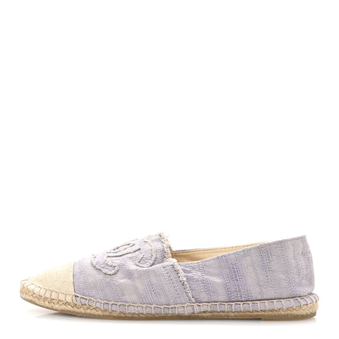 Toile CC Cap Toe Espadrilles 38 Ecru Purple
