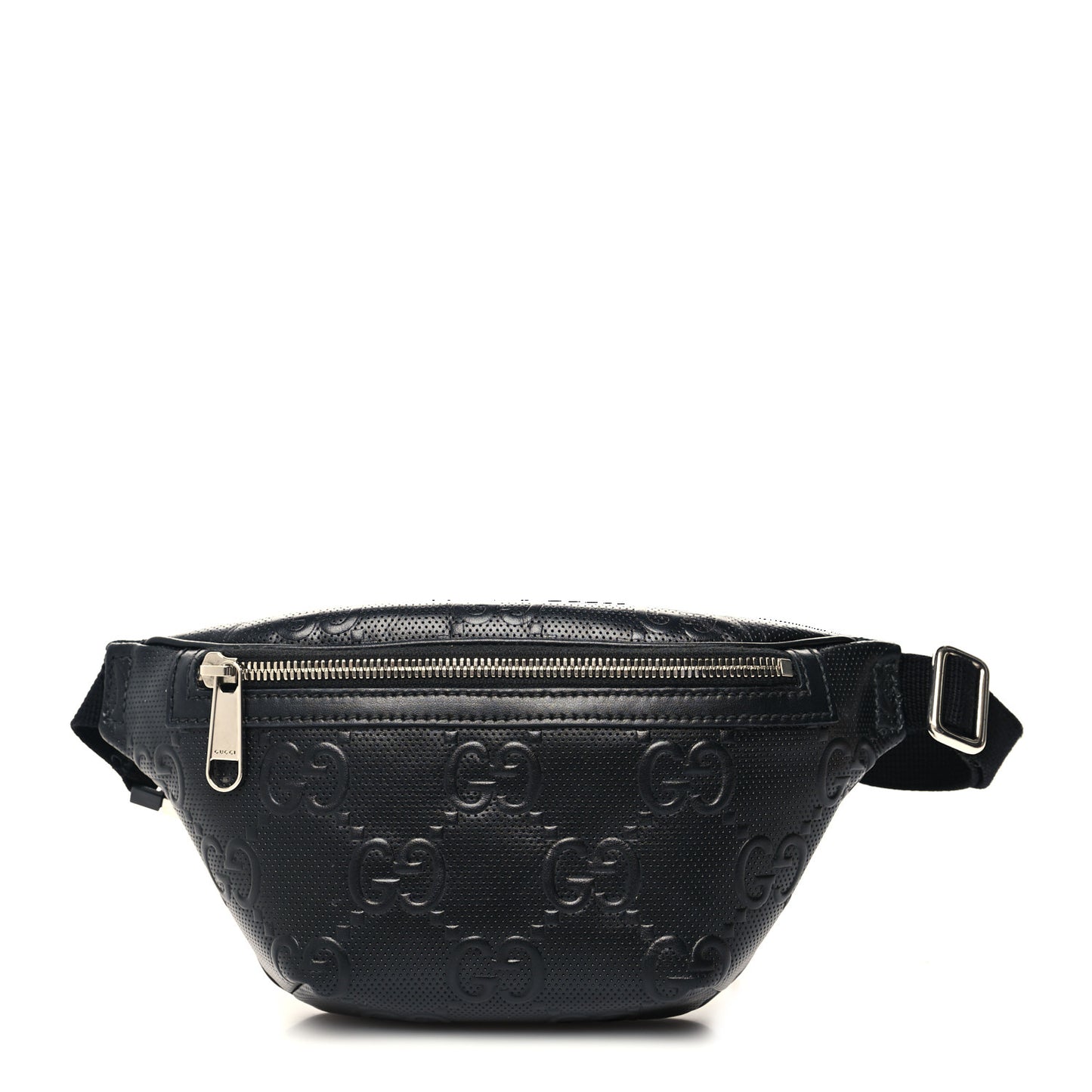 Calfskin GG Tennis Embossed Belt Bag Black