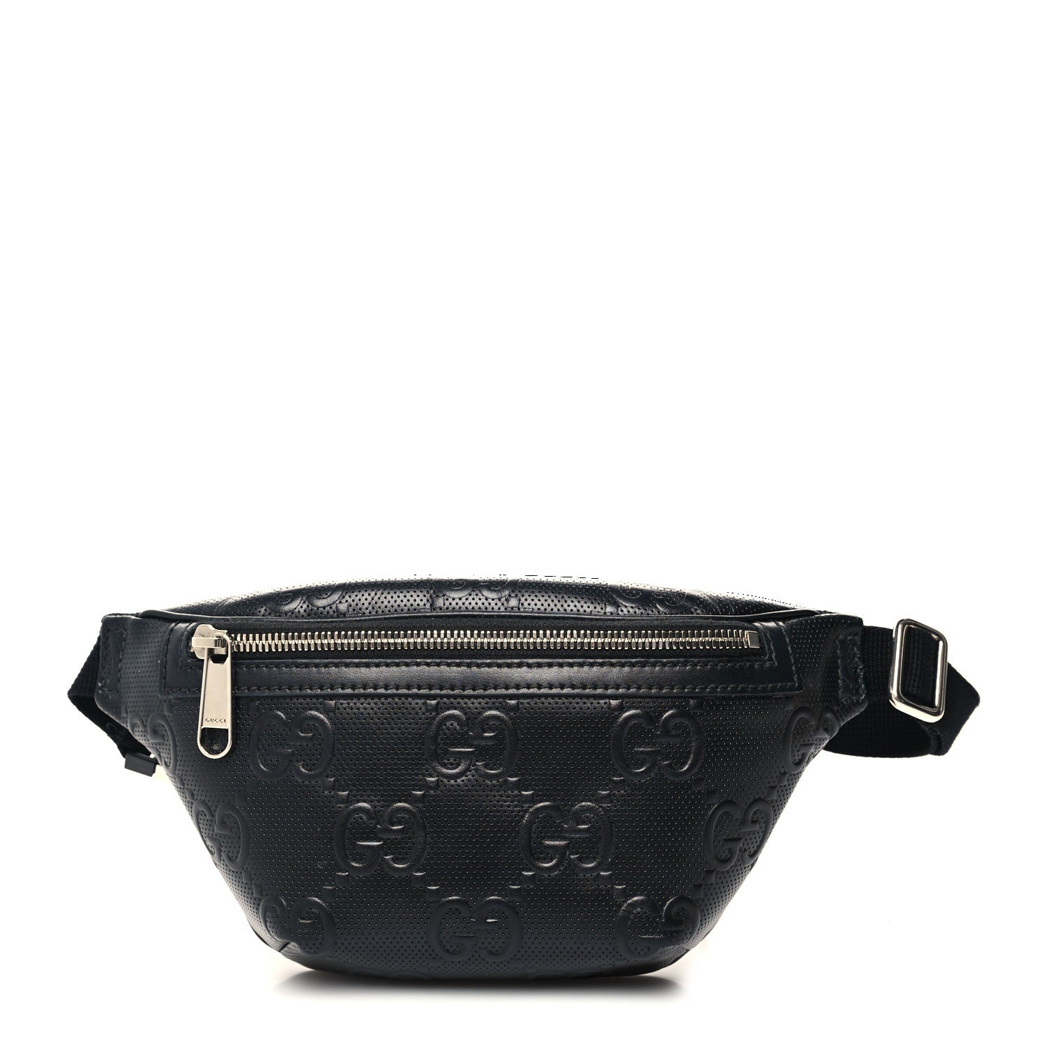 Gucci Calfskin GG Tennis Embossed Belt Bag Black 1 of 12