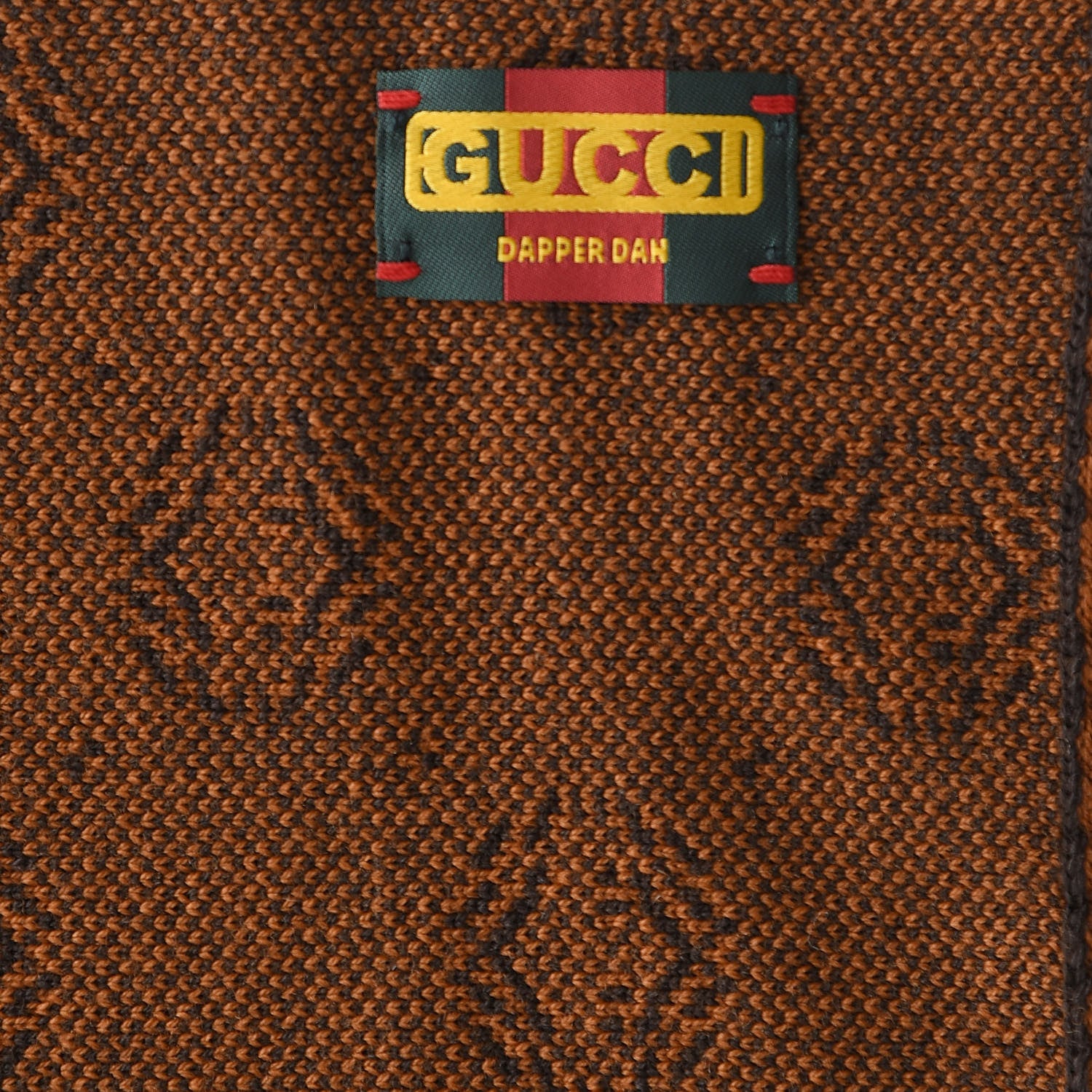 Gucci X DAPPER DAN Wool GG Micro Monogram Scarf Brown 3 of 6
