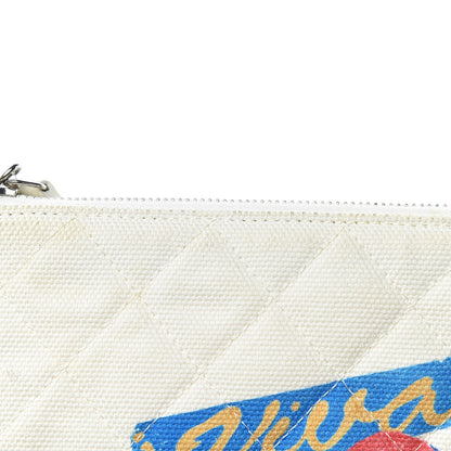 Chanel Canvas Large Coco Cuba Cosmetic Case Yellow Turquoise 14 of 16