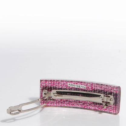 Chanel Resin Logo Barette Fuchsia 2 of 5