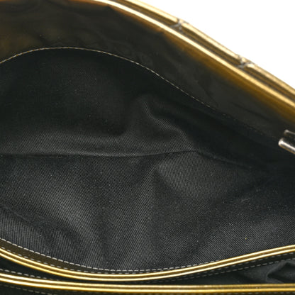 Chanel Metallic Patent Quilted Medium Just Mademoiselle Bowling Bag Green Degrade 5 of 13