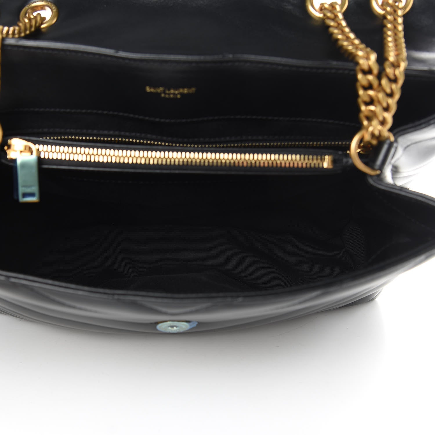 Saint Laurent Calfskin Y Quilted Monogram Medium Loulou Chain Satchel Black 5 of 10