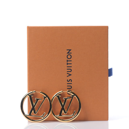 Louis Vuitton Metal Louise Hoop Earrings Gold 6 of 6