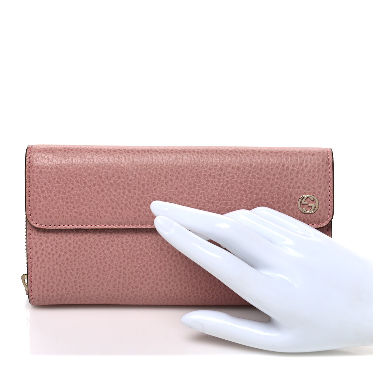 Gucci Dollar Calfskin Interlocking G Continental Wallet Soft Pink 2 of 9