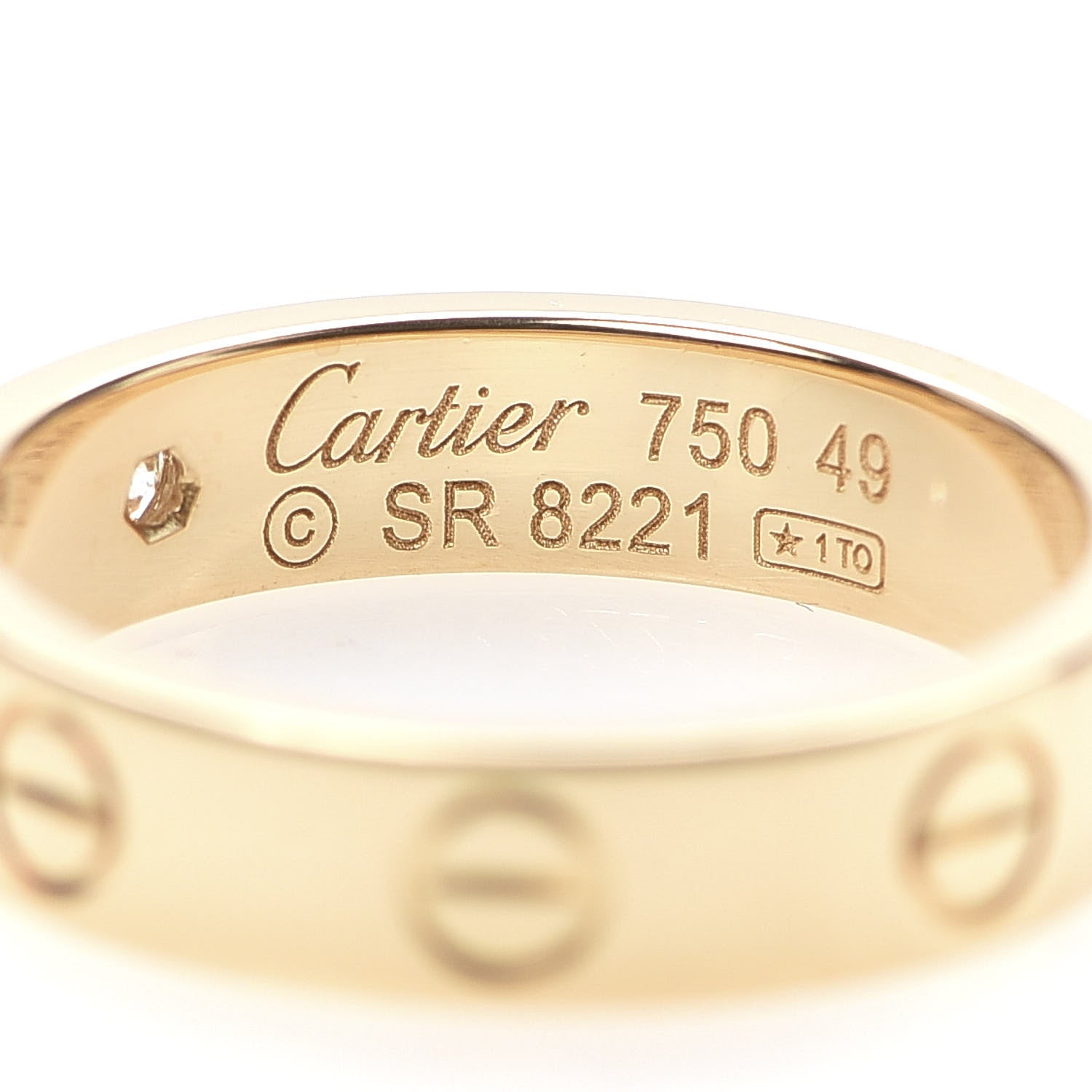 Cartier 18K Yellow Gold Diamond 4mm LOVE Wedding Band Ring 49 4.75 4 of 6