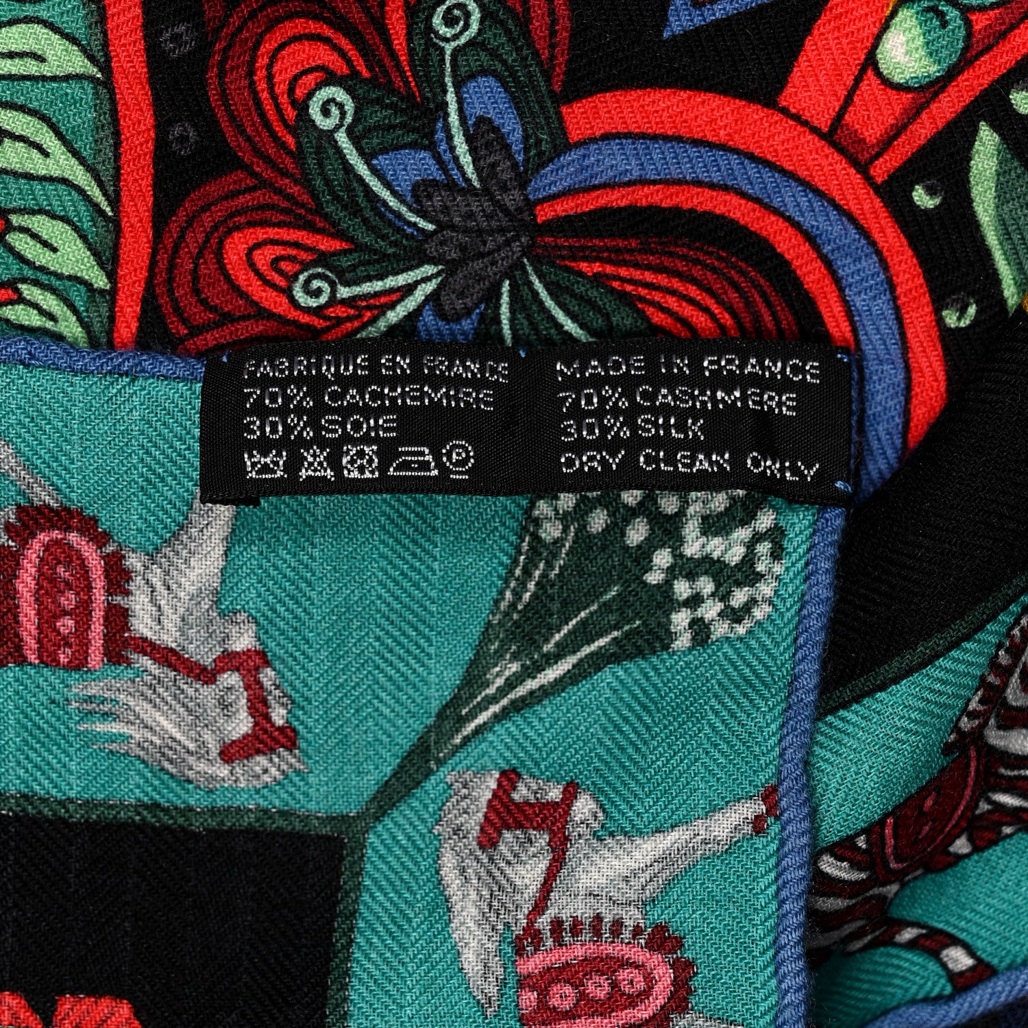 Hermes Cashmere Silk Le Jardin De La Maharani Shawl 140 6 of 6