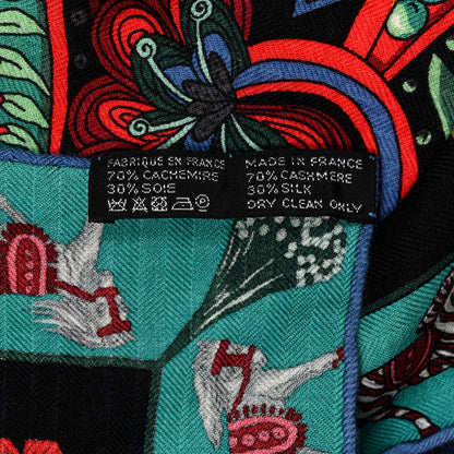 Hermes Cashmere Silk Le Jardin De La Maharani Shawl 140 6 of 6