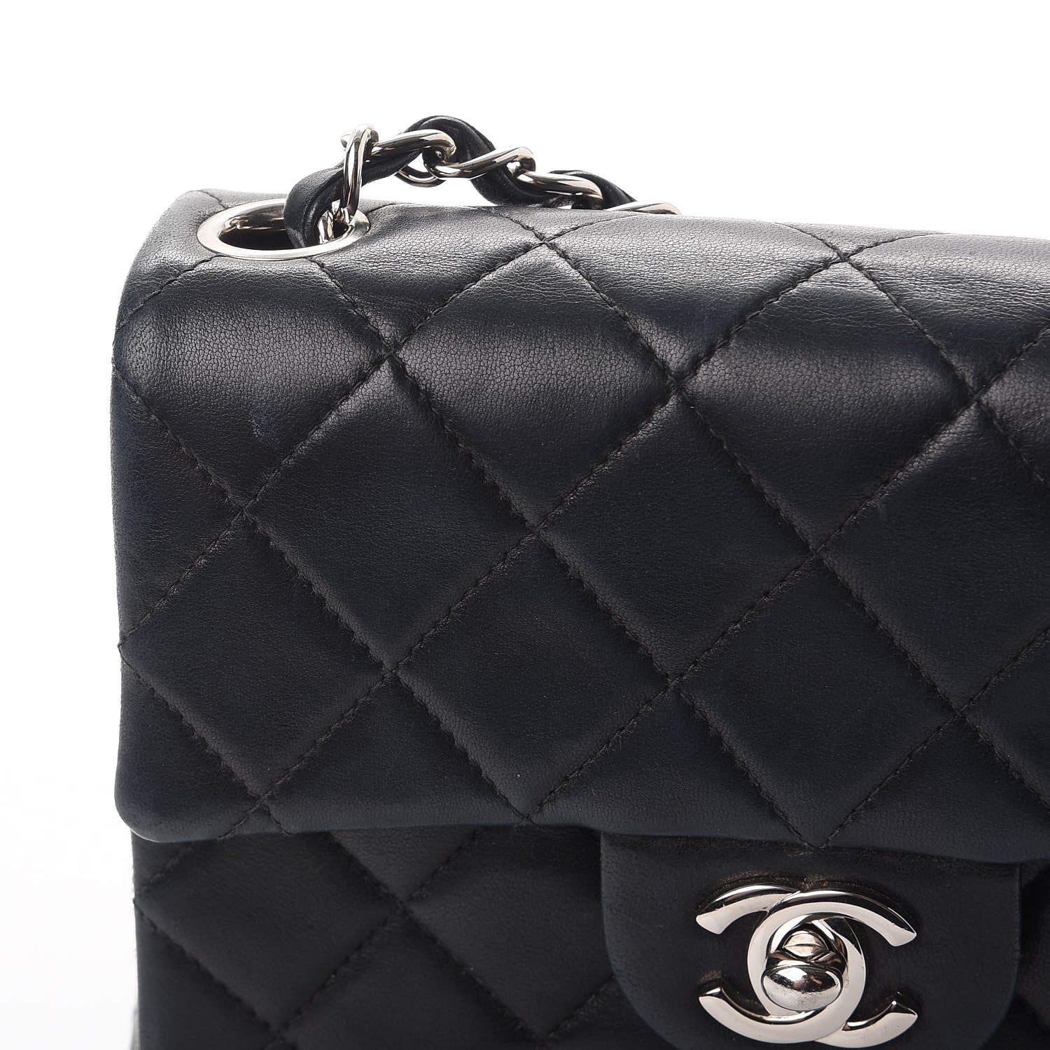 Chanel Lambskin Quilted Mini Square Flap Black 10 of 13