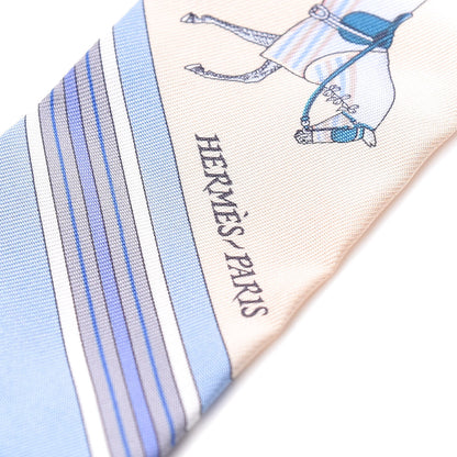 Hermes Silk Couvertures Nouvelles Twilly Ciel Marine Sable 5 of 5