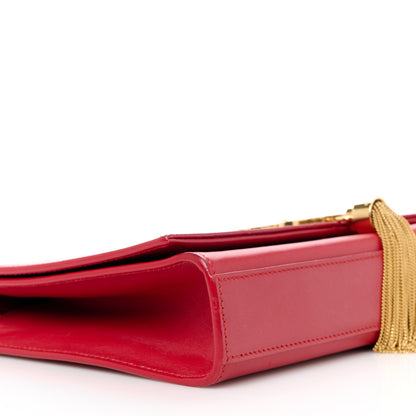 Saint Laurent Smooth Calfskin Medium Classic Monogram Kate Tassel Satchel Lipstick Red 10 of 11