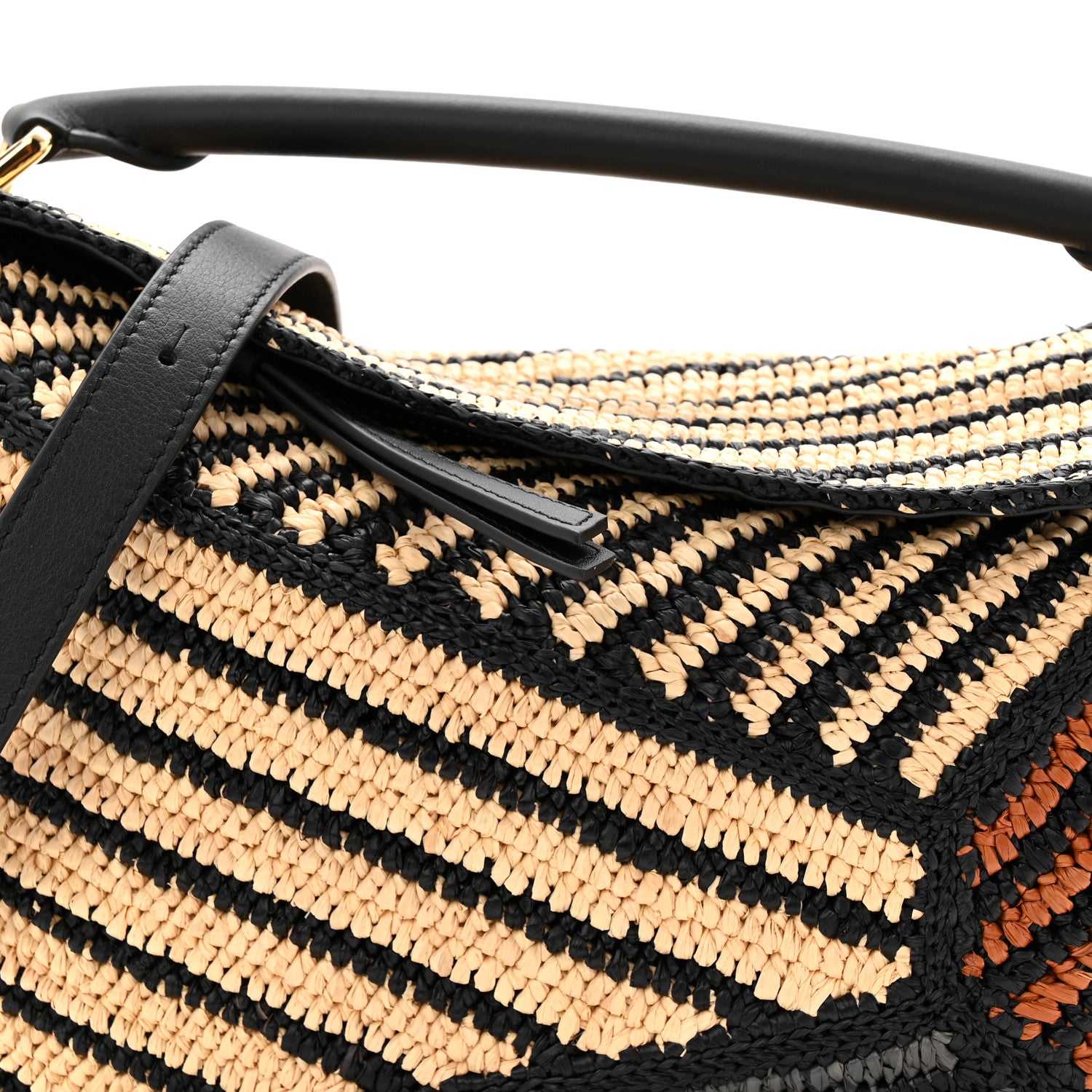 Loewe Raffia Calfskin Small Puzzle Edge Bag Natural Honey Gold 7 of 9