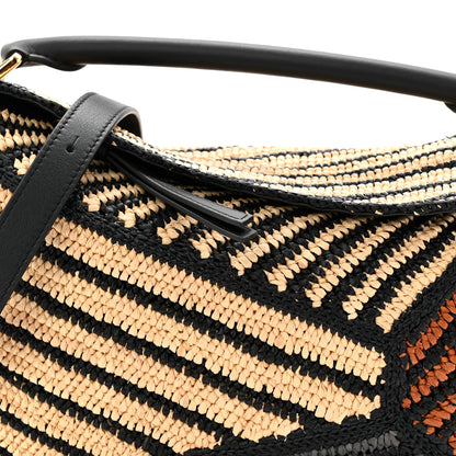 Loewe Raffia Calfskin Small Puzzle Edge Bag Natural Honey Gold 7 of 9