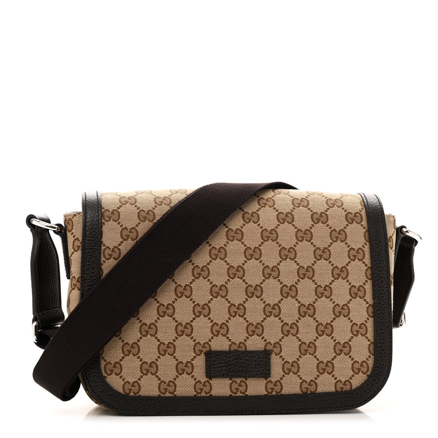 Monogram Flap Messenger Bag Beige Dark Brown