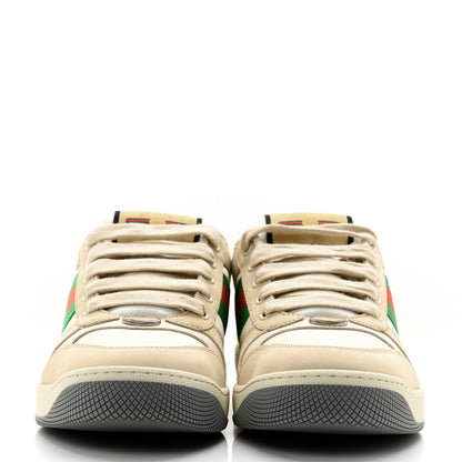 Gucci Nylon Nubuck Web Womens Screener Sneakers 38 Mystic White Dusty Milk 2 of 9