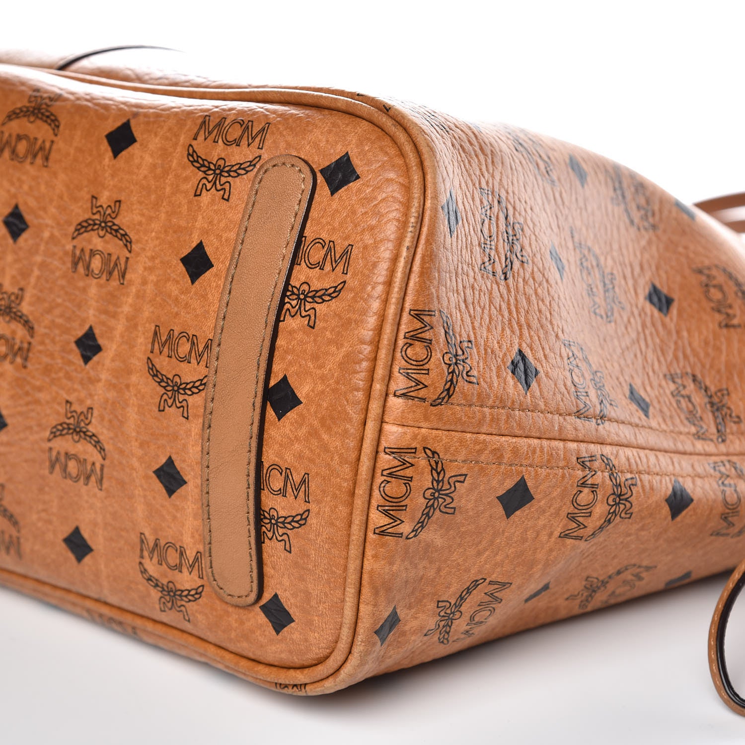 MCM Visetos Medium Liz Reversible Shopper Tote Cognac 11 of 17