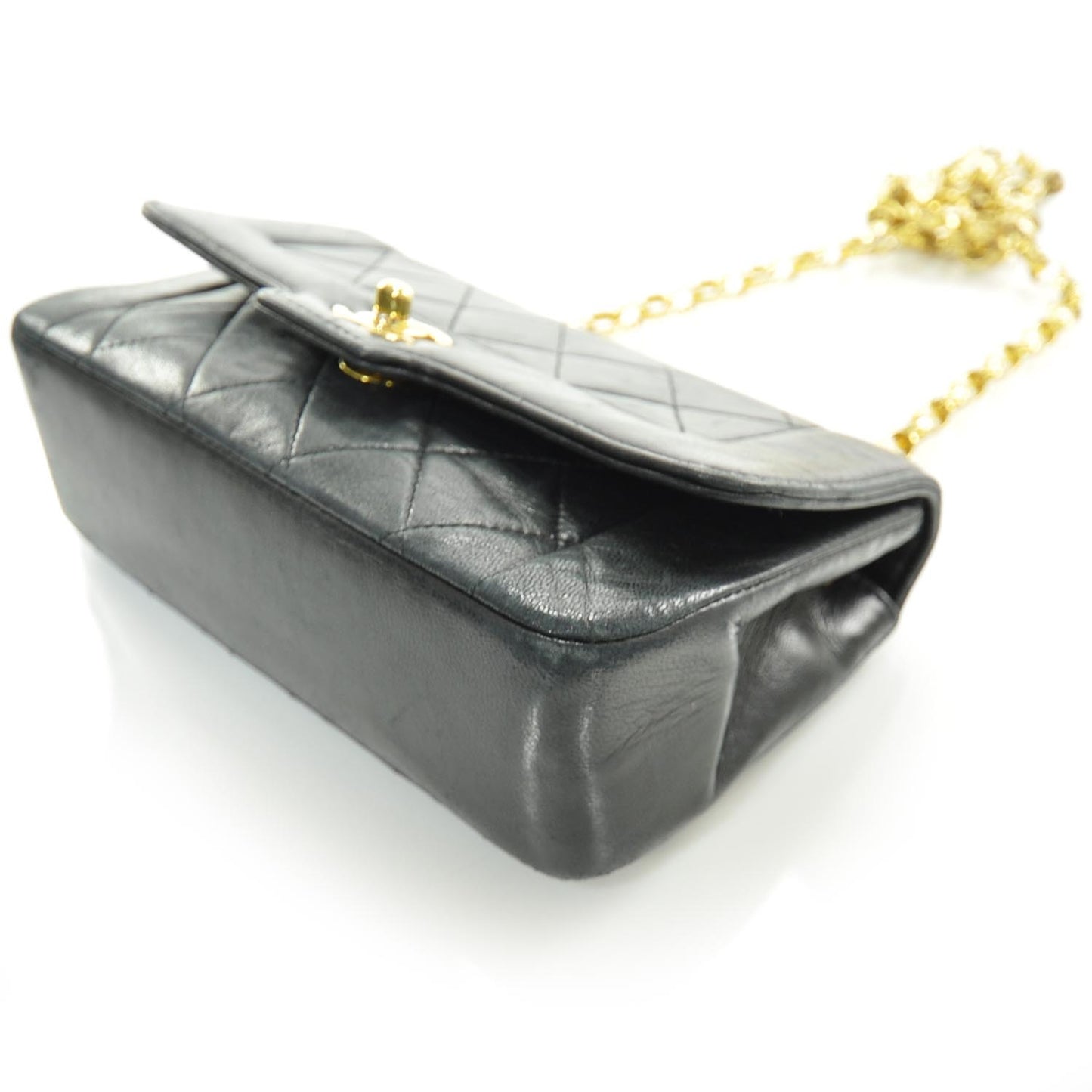 Lambskin Mini Flap Navy GHW