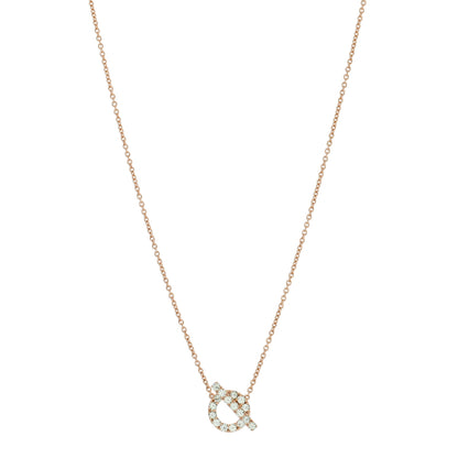 Hermes 18K Rose Gold Green Sapphire Finesse Pendant Necklace 1 of 6