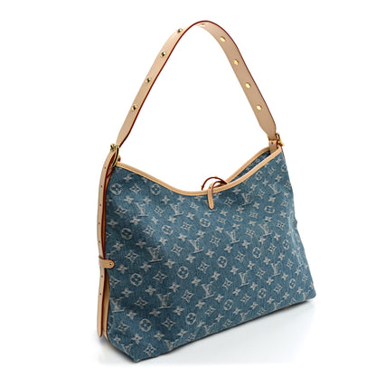 Louis Vuitton Monogram Denim CarryAll MM Blue 4 of 11