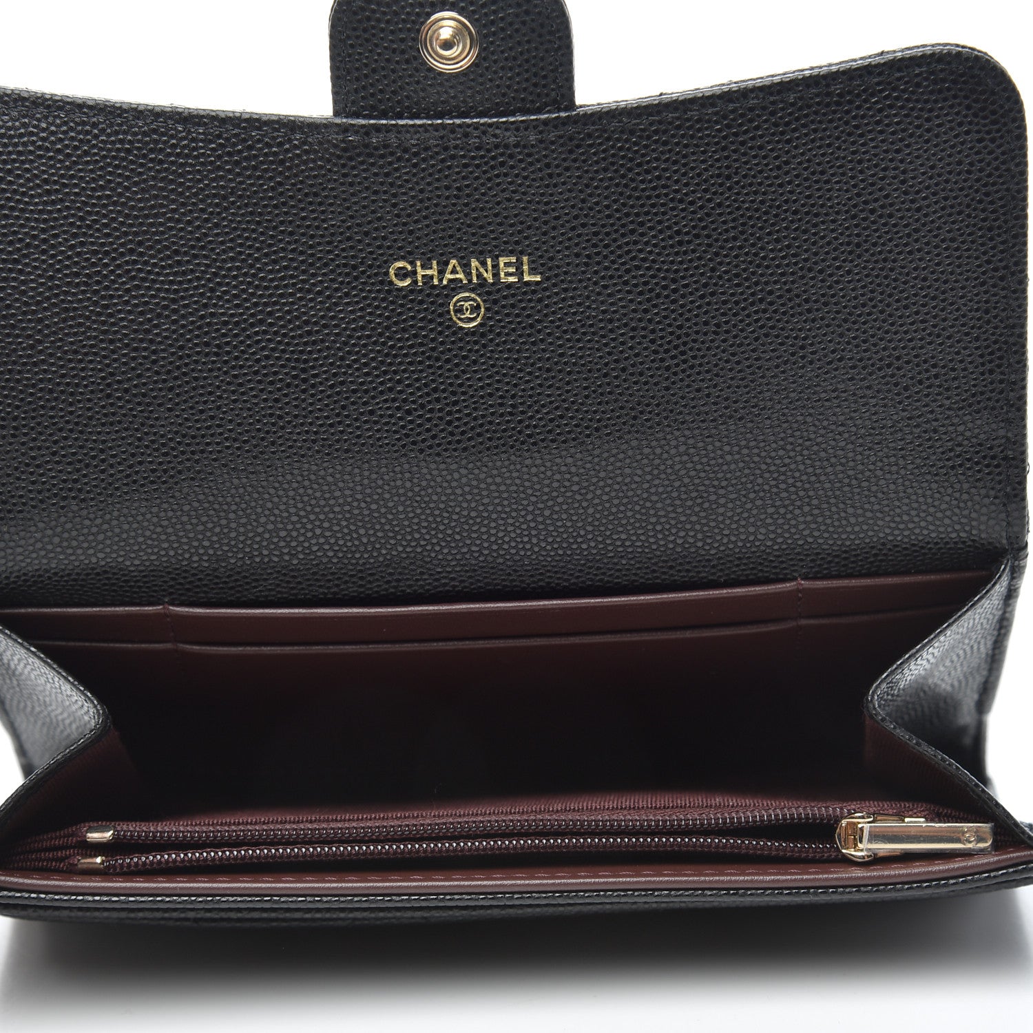 Chanel Caviar Quilted Medium Gusset Flap Wallet Black 5 of 9