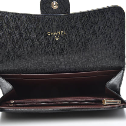 Chanel Caviar Quilted Medium Gusset Flap Wallet Black 5 of 9