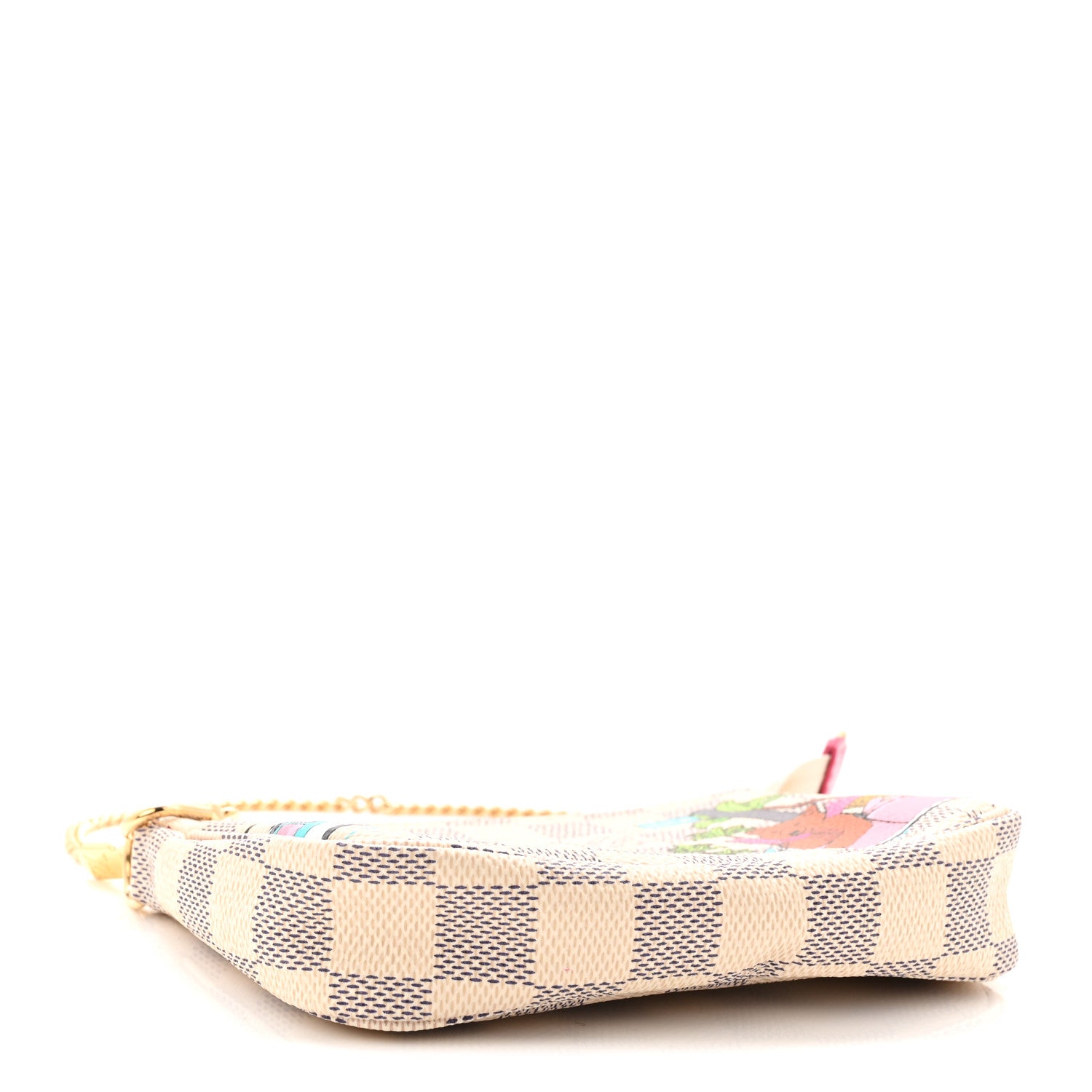 Louis Vuitton Damier Azur 2021 Christmas Animation Hollywood Mini Pochette Accessories Fuchsia 4 of 11