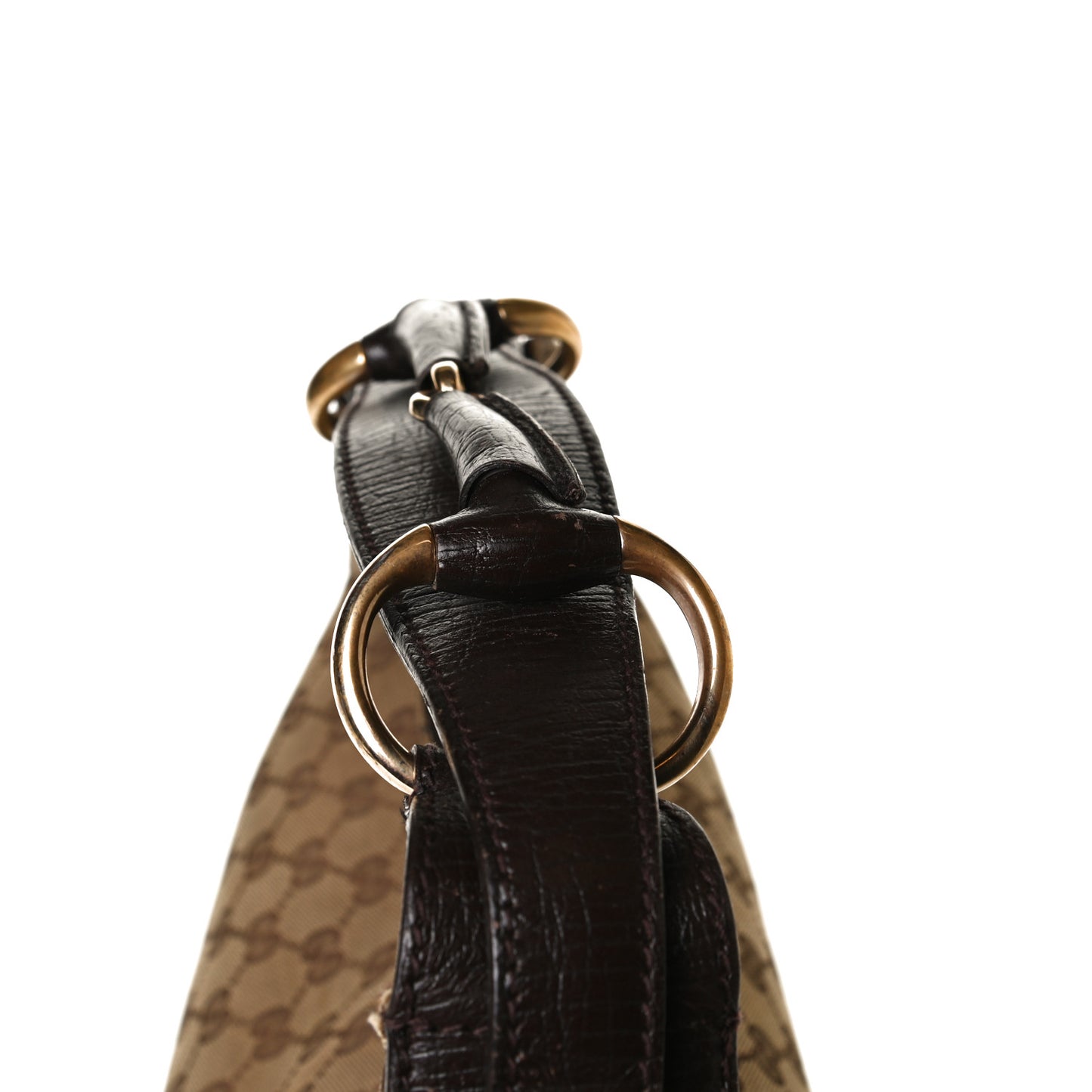 Monogram Medium Horsebit Chain Hobo Dark Brown