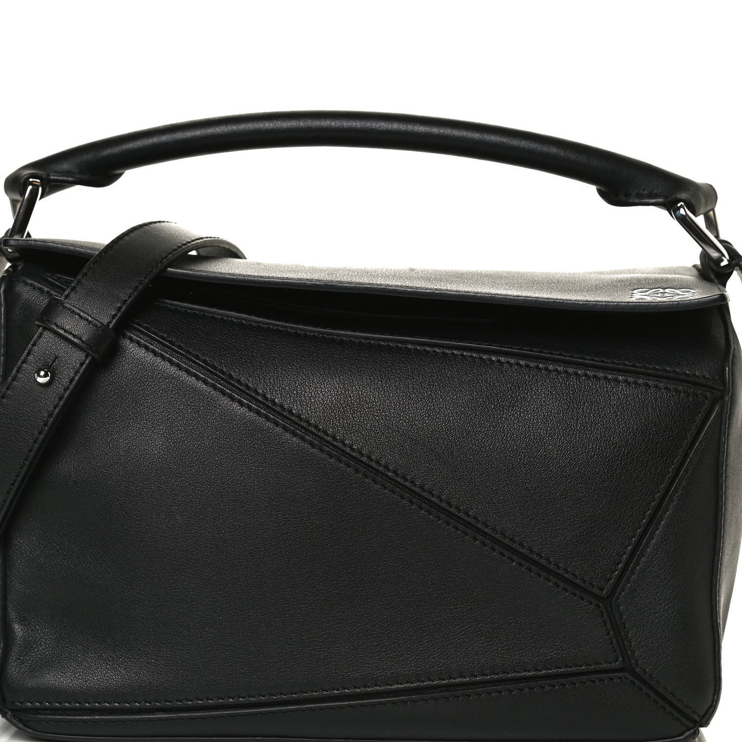 Calfskin Small Puzzle Bag Black