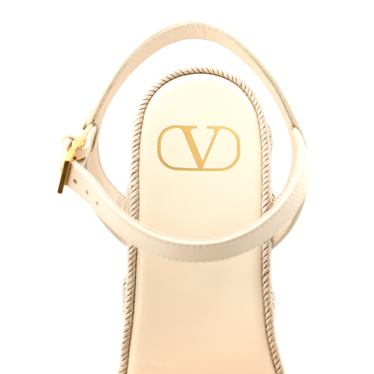 Nappa VLogo Torchon 130mm Platform Wedge Sandals 36 Ivory