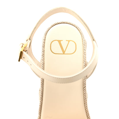 Valentino Garavani Nappa VLogo Torchon 130mm Platform Wedge Sandals 36 Ivory 7 of 9