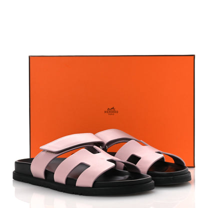 Hermes Calfskin Womens Chypre Sandals 38 Rose Cancan 12 of 12