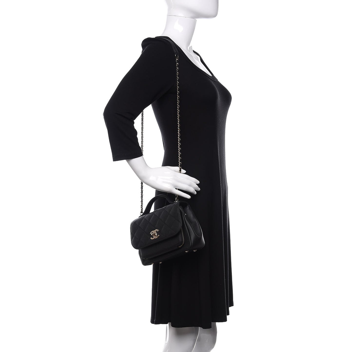 Caviar Quilted Small Business Affinity Flap Black