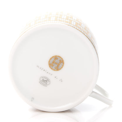 Hermes Porcelain Mosaique Au 24 Gold Tea Cup And Saucer Set Of 2 6 of 7