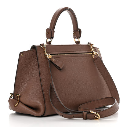 Salvatore Ferragamo Calfskin Sofia Shoulder Bag New Moka 3 of 10