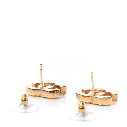 Chanel Crystal CC Earrings Gold Yellow 3 of 5