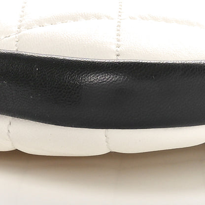 Chanel Lambskin Quilted Medium Girl Shoulder Bag White Black 10 of 10