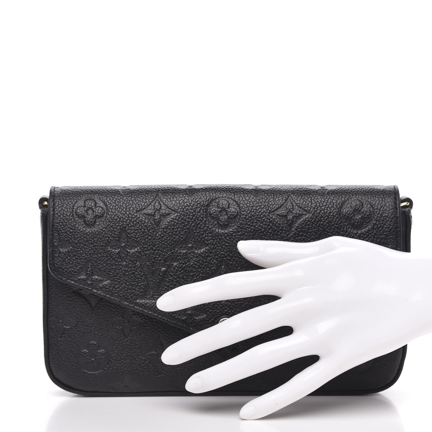 Louis Vuitton Empreinte Pochette Felicie Chain Wallet Black 2 of 9
