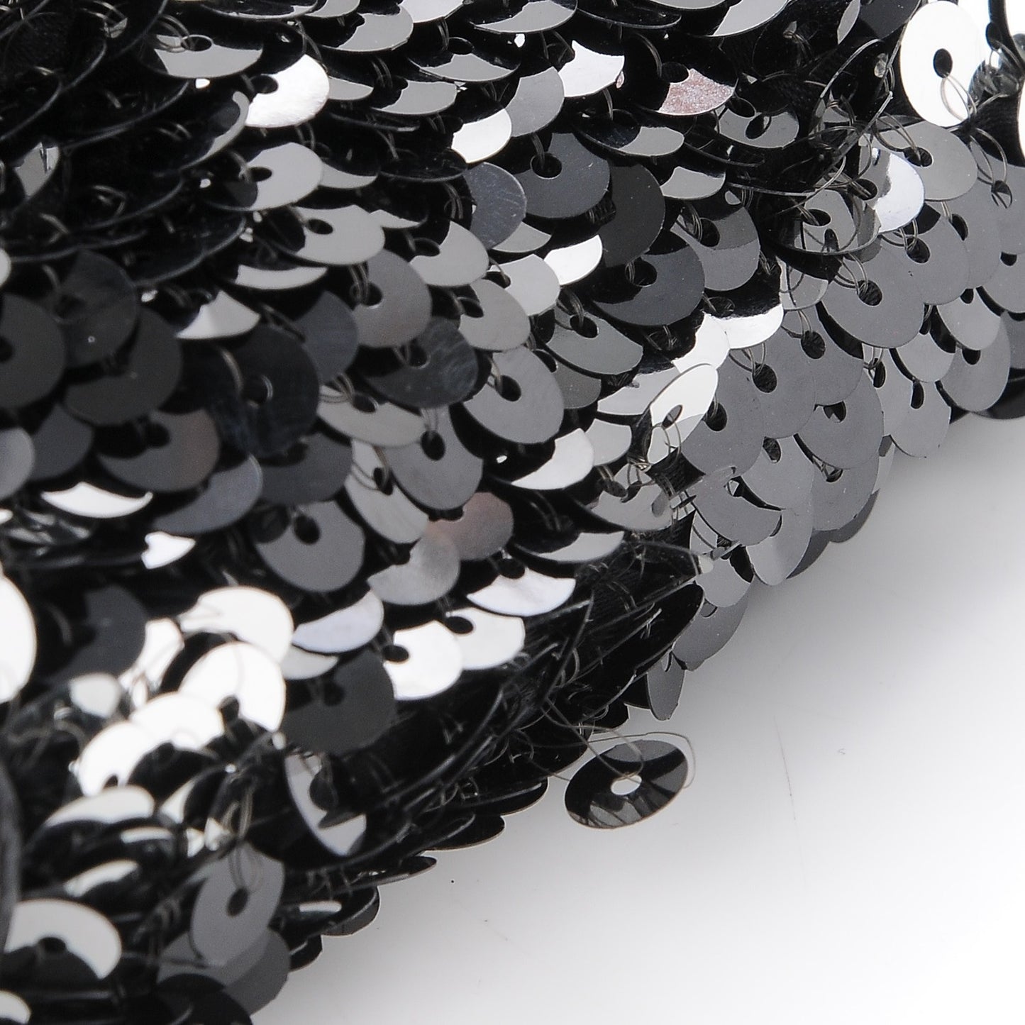 Sequin Summer Night Drawstring Tote Black