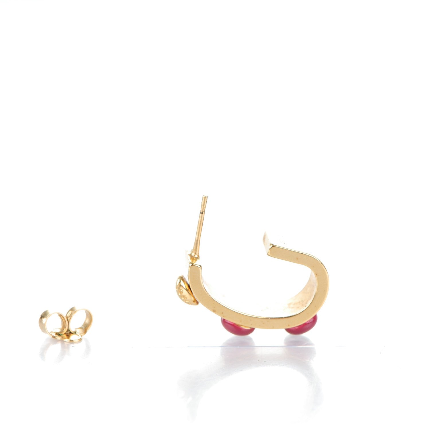 Louis Vuitton Lacquer Gimme A Clue Hoop Earrings PM Gold 3 of 5