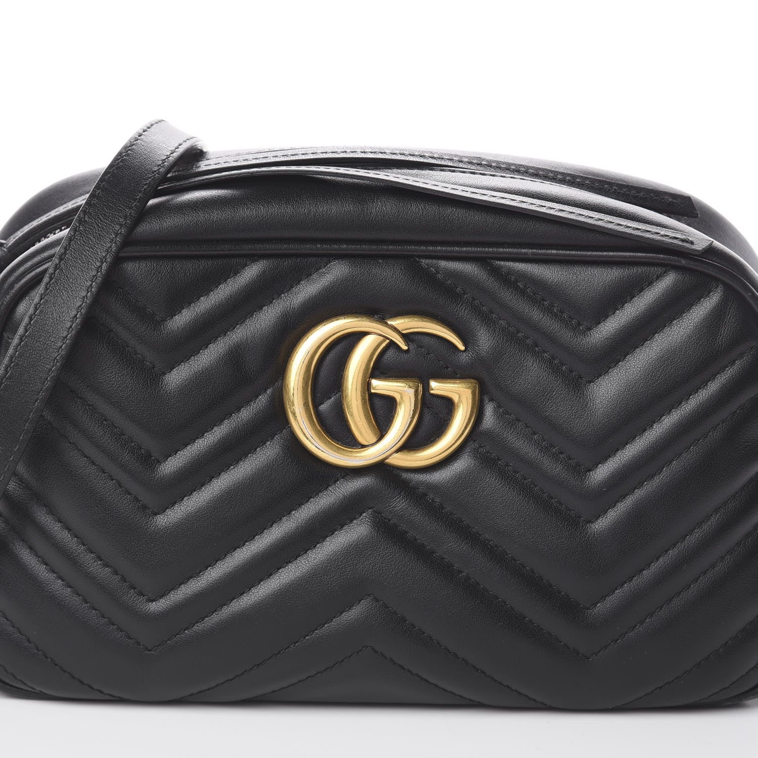 Gucci Calfskin Matelasse Small GG Marmont Chain Shoulder Bag Black 8 of 8
